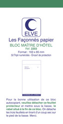 Bloc Matre d'Htel en triplicata - 163 x 85 - Elve 2203