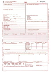 Lettre de voiture internationale - CMR IRU 2007 - Expditeur