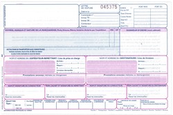 Lettre de voiture transport routier - Feuillet 3 Destinataire (Rose)