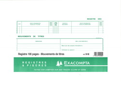 Registre mouvements de titres toil - Exacompta 91E