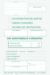 Fiche heure de dlgation verte - Souche du carnet