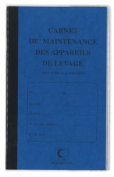Carnet de maintenance - Appareils de levage et de manutention - Bleu