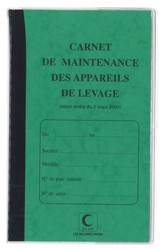 Carnet de maintenance - Appareils de levage et de manutention - Vert