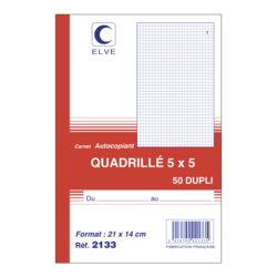 Carnet autocopiant quadrill 5x5