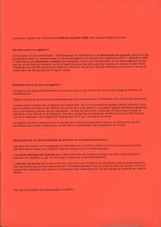 Registre de dlivrance des horaires de service et livrets de controle - Notice d'utilisation