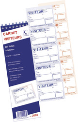 Carnet de 200 fiches-bagdes autocopiants pour visiteurs - Elve 2093