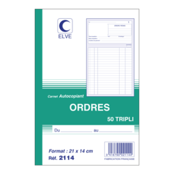 Carnet Ordres autocopiant A5
