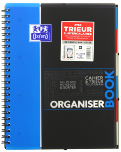 Cahier Organiserbook A4+ grands carreaux Séyès 160 p Oxford chez Rougier &  Plé