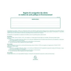 Registre consignation des alertes