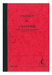 Carnet de chantier - Suivi du temps de travail - Hebdomadaire - Rouge