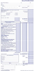 Bulletin de salaire du carnet 2158 - Volet Employeur
