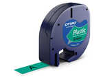 Cassette de ruban Plastique 12 mm x 4 m pour titreuse Dymo LetraTag - Noir sur Vert