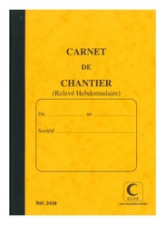 Carnet de chantier - Suivi du temps de travail - Hebdomadaire - Jaune