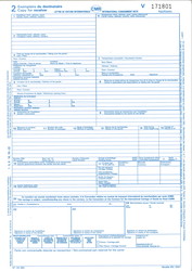 Lettre de voiture internationale - CMR - Destinataire