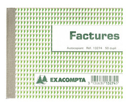 Carnet de 50 factures en double exemplaires - Format A6 - 13274E
