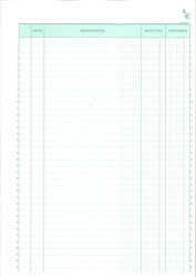 Fiche autocopiante du carnet recettes-dpenses 13500E