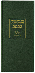 Agenda de la Banque 2022 - Long 1 Volume couleur vert - Exacompta 38583E