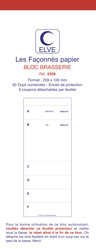 Lot de 10 Blocs Brasserie en duplicata - 259 x 100 - Elve 2208