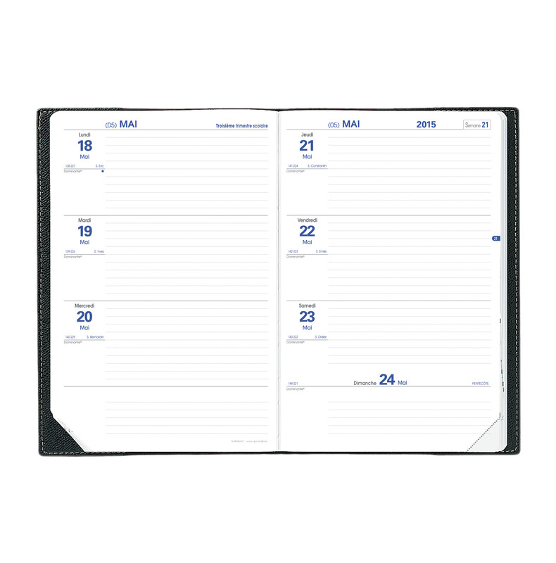 Agendas Quo Vadis texthebdo 2021 2022 couverture club noire en stock