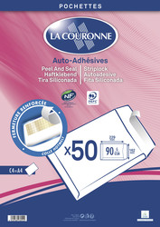 Pack de 50 Enveloppes Blanches pour format A4 - 32,4 x 22,9 cm - Marque La Couronne