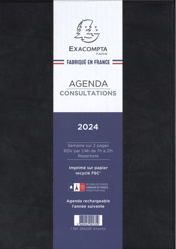 Agenda Exacompta 2024 - Modèle Visuel spirale disponible à Lyon - Papeterie  Gouchon