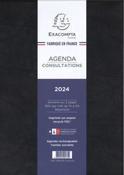 Agendas Exacompta 2026 - Modle Consultations - 294421E Noir